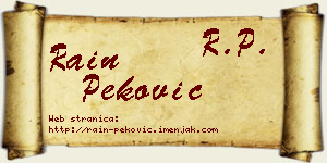 Rain Peković vizit kartica